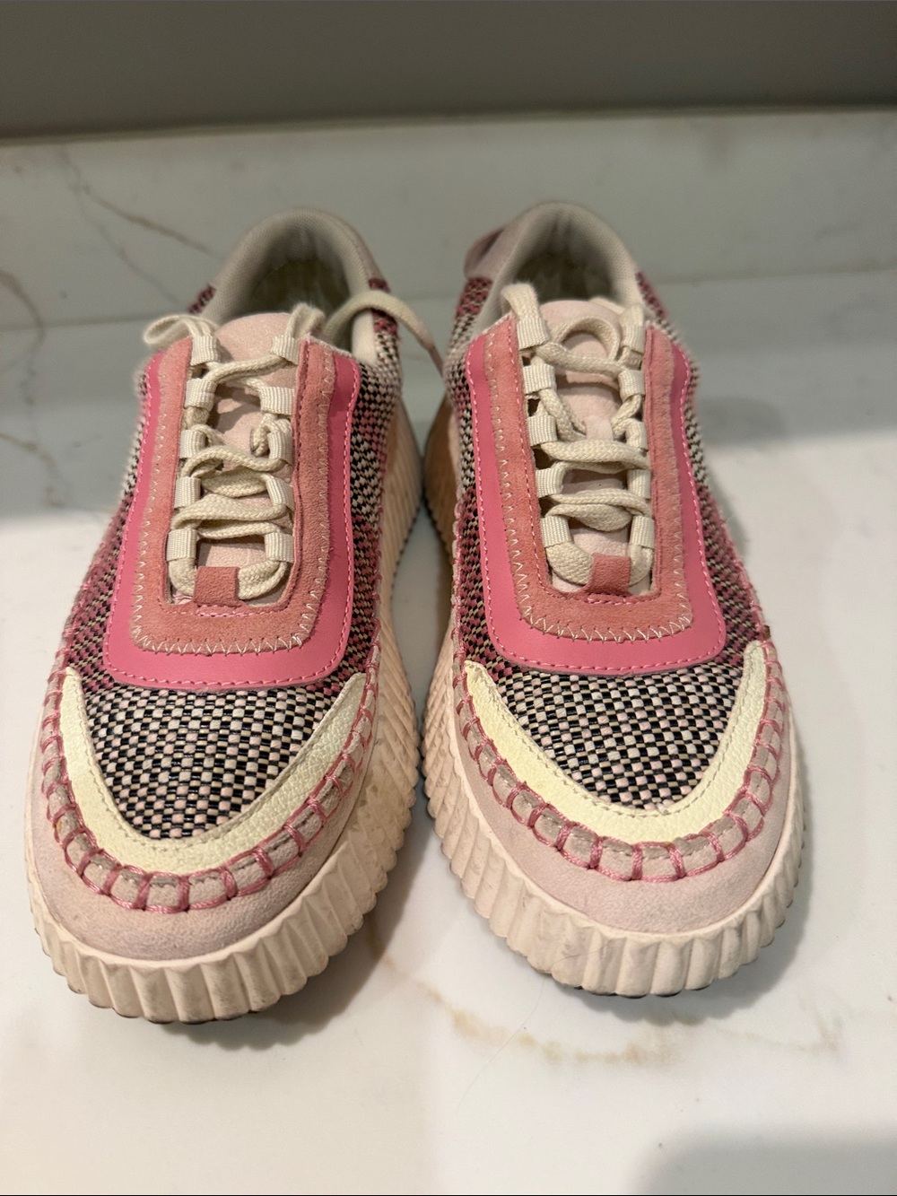 Women’s dolce Vita Pink Mixed-Material Casual Sneakers